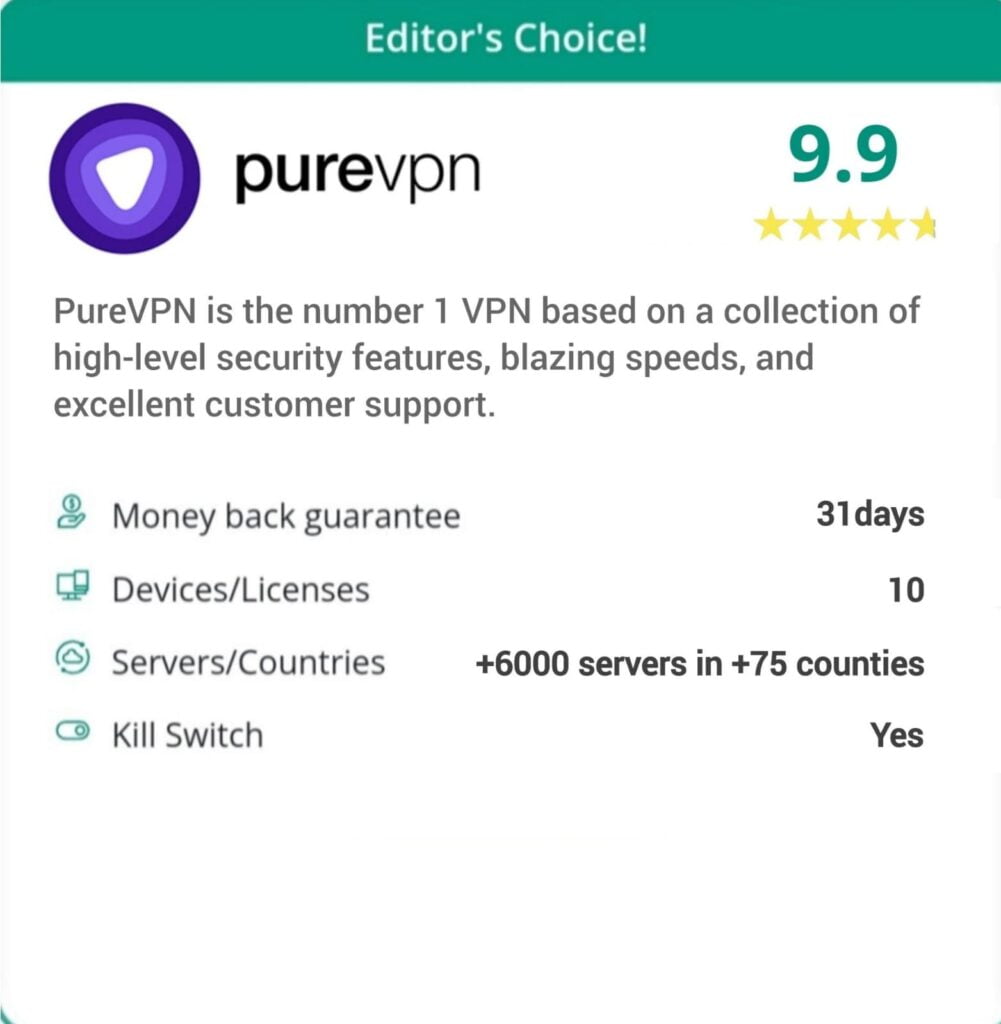 purevpn is the number 1